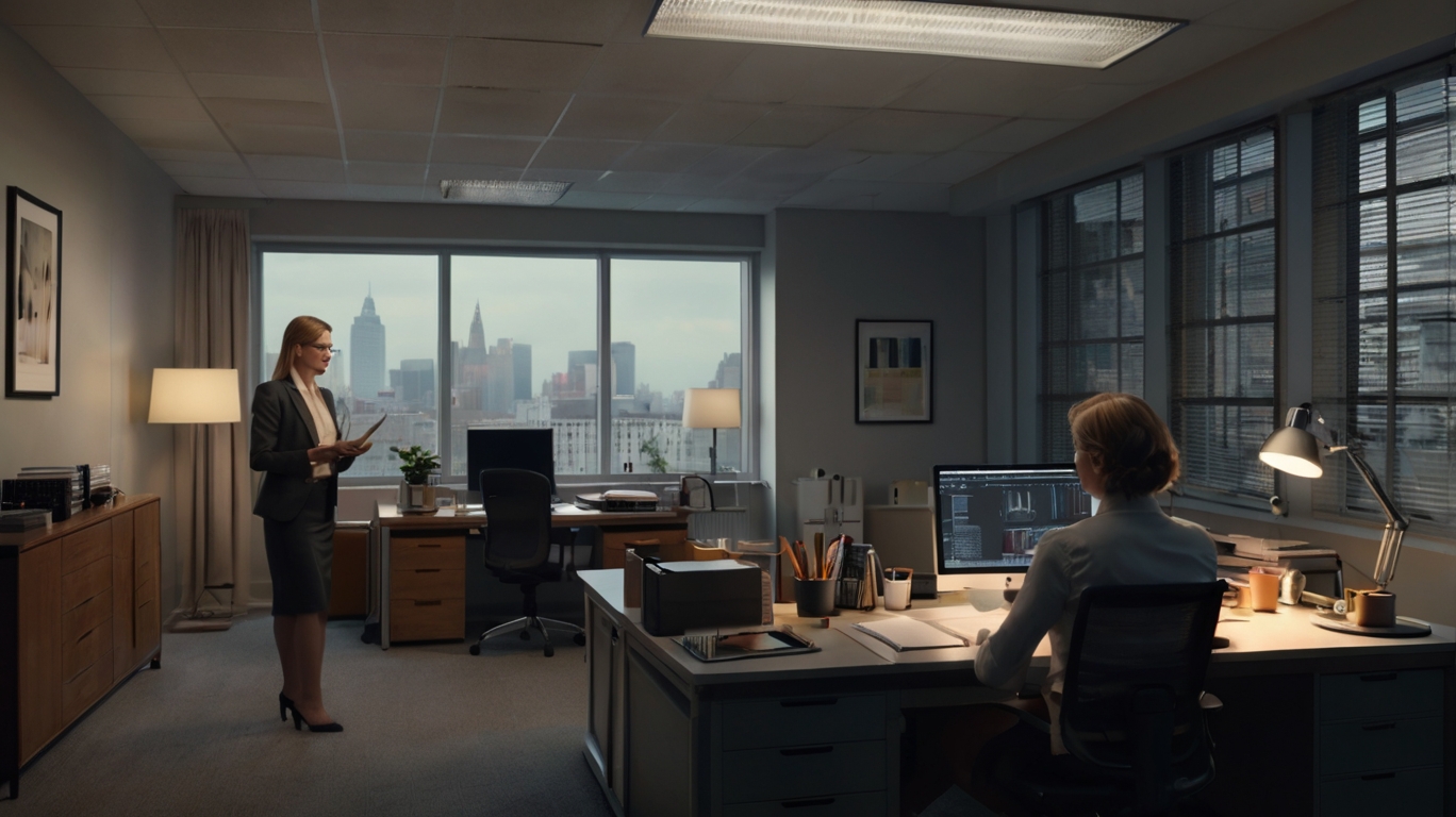 Financial audit professionals in a modern office setting